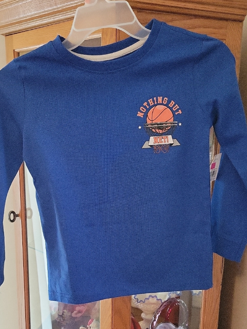 Youth Royal Blue Long-Sleeve Basketball Graphic Tee